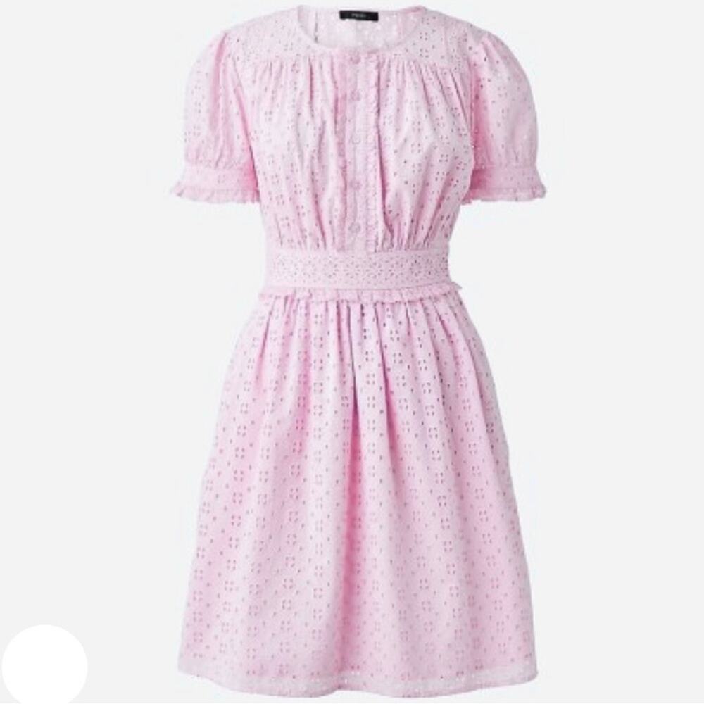 J. Crew Button-front Eyelet Mini Dress in Lavender Women's Size 2 $133 BI650